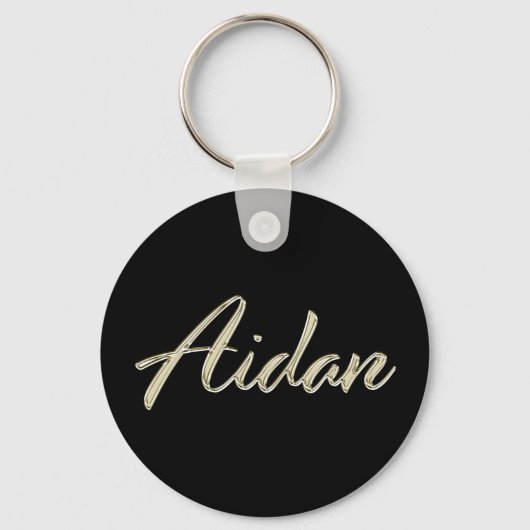Aidan Name whitegold Button Schlüsselanhänger Sleutelhanger (Voorkant)