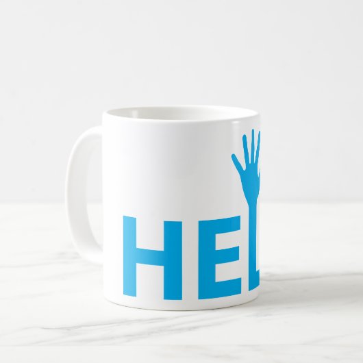 Aide à la typographie Café Mug (Devant gauche)