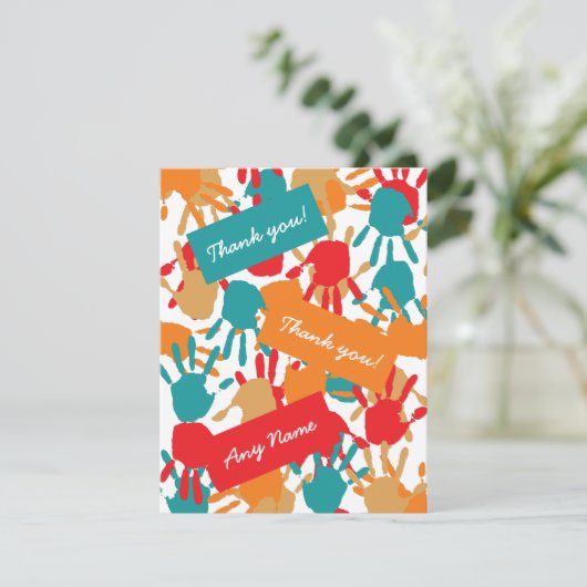 Aide Carte de remerciements main (Debout devant)