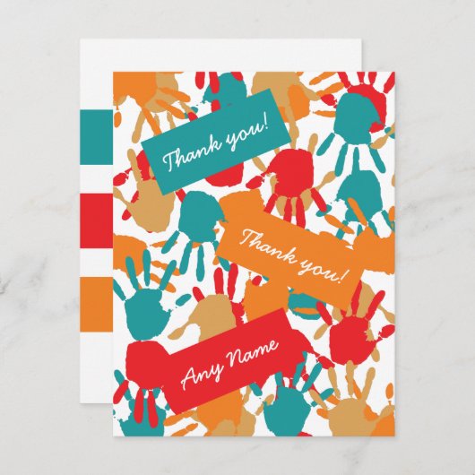 Aide Carte de remerciements main (Devant / Derrière)