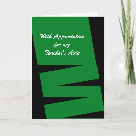Aide Merci de l'enseignant, vert et noir (Devant)