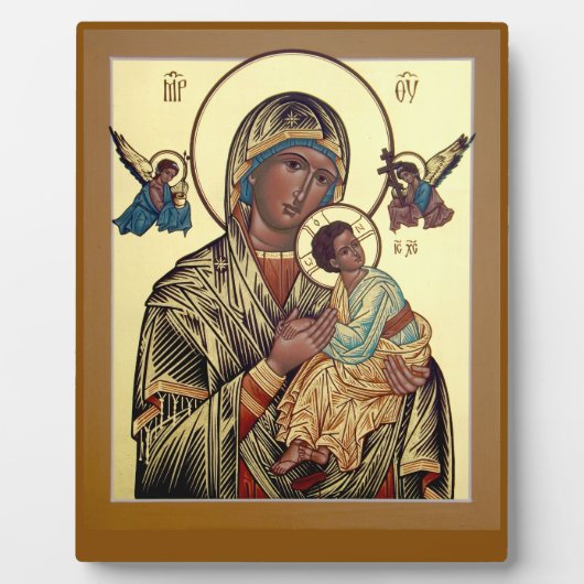 Aide perpétuelle Mère de Dieu Icon Plaque (Devant)