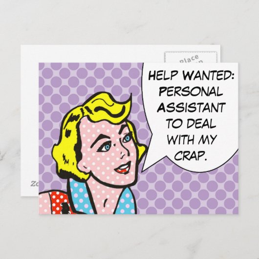 Aide Recherché Funny Comic Book Carte postale (Devant / Derrière)