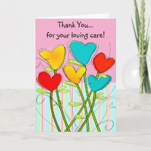 Aide-soignant Carte de remerciements rose