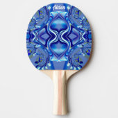 AIDEN ~ Blue Streak ~ Original Fractal ~ Ping Pong Tafeltennisbatje (Voorkant)