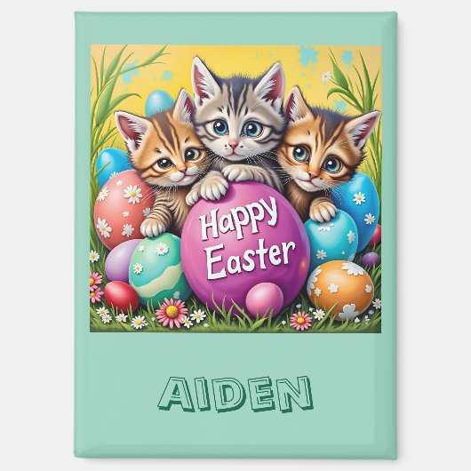 AIDEN ~ EASTER KITTENS Easter Eggs~  Magnet Magneet (Voorkant)