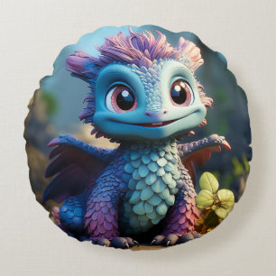 Aiden, een grillig Dragon Schort Rond Kussen