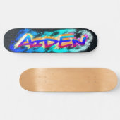 AIDEN Gepersonaliseerd Graffiti Skateboard (Horizontaal)