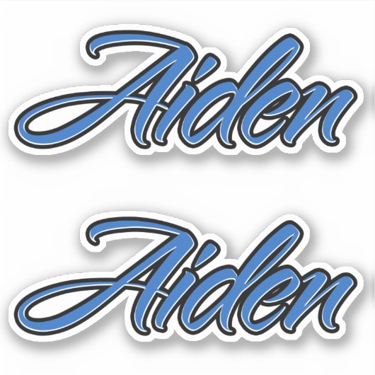 Aiden Name blue Aufkleber Sticker Stickerset (Voorkant)