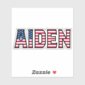 Aiden Nom Prénom USA Autocollant Stickerset (Feuille)