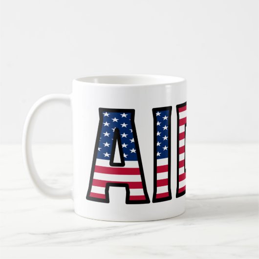 Aiden Prénom USA styled Tasse Café (Gauche)