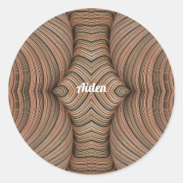 AIDEN ~  tinten van bruine fractal ~ Ronde Sticker
