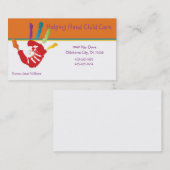 Aider le Carte de visite de la garde d'enfants (Devant / Derrière)