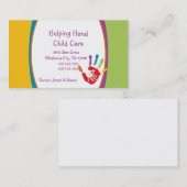 Aider le Carte de visite de la garde d'enfants (Devant / Derrière)