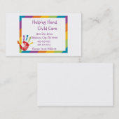 Aider le Carte de visite de la garde d'enfants (Devant / Derrière)