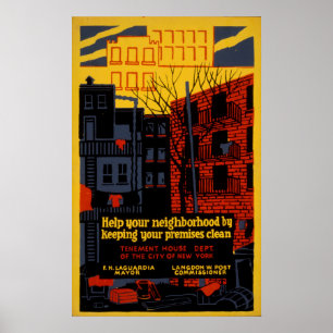 Aidez votre quartier 1936 Poster WPA Vintage