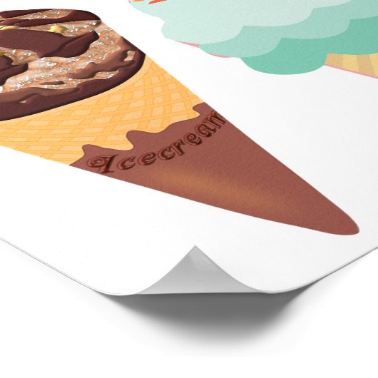 Aidez-vous Crème glacée Sundae Bar Poster Signe (Coin)