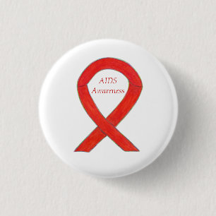 AIDS Awareness Ribbon Custom Art Pin Ronde Button 3,2 Cm
