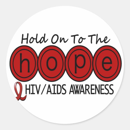 AIDS HIV HOOP 6 RONDE STICKER (Voorkant)