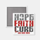 AIDS / HIV HOOP GELOOF GENEZING MAGNEET (Voorkant / Achterkant)