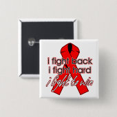 AIDS HIV I vecht terug Vierkante Button 5,1 Cm (Voorkant /achterkant)