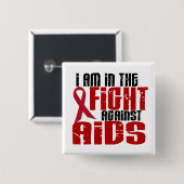 AIDS HIV in de strijd 1 Vierkante Button 5,1 Cm (Voorkant /achterkant)