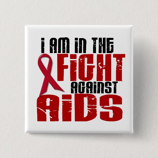 AIDS HIV in de strijd 1 Vierkante Button 5,1 Cm (Voorkant)