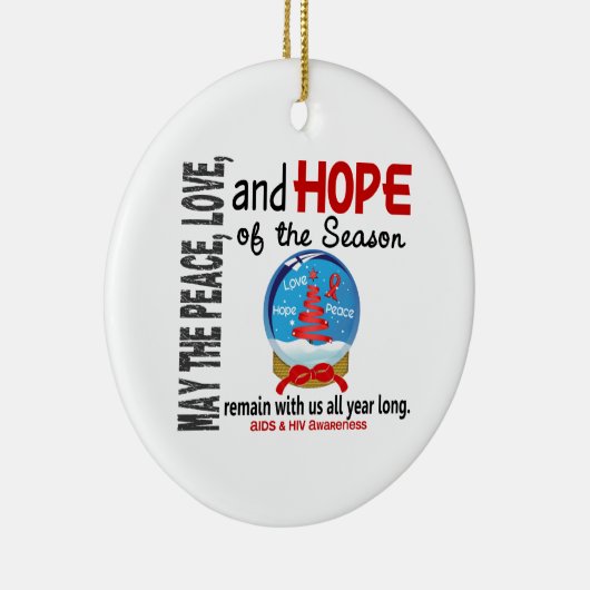 AIDS HIV Kerstmis 3 SneeuwWereldbol Ornamenten (Rechts)