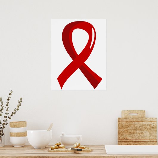 AIDS Red Ribbon 3 Poster (Keuken)