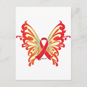 AIDS Ribbon Butterfly Briefkaart