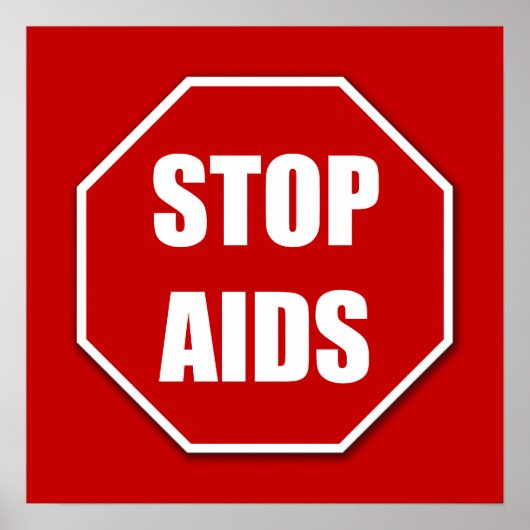 Aids rood Poster stoppen Afdrukken (Voorkant)