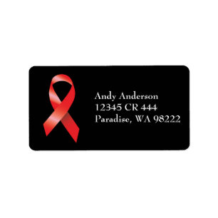 AIDS-voorlichting rood Etiket