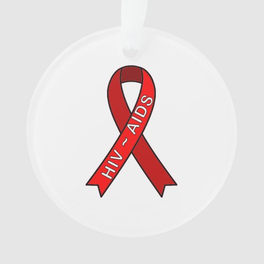 Aidsornament van lint ornament (voorkant)