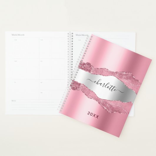 Aigate rose en marbre nom 2025 (Devant avec enveloppe)