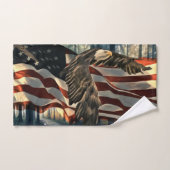 Aigle à drapeau américain (Serviette à main)