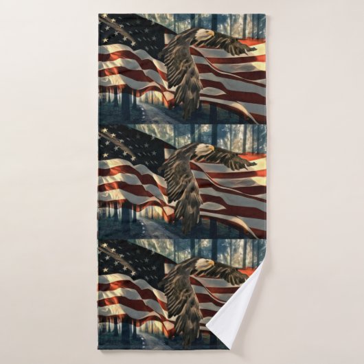 Aigle à drapeau américain (Serviette de bain)