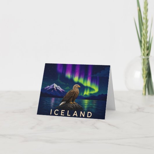 Aigle à Queue Blanche Aurore Boréale Islande Merci (Devant)