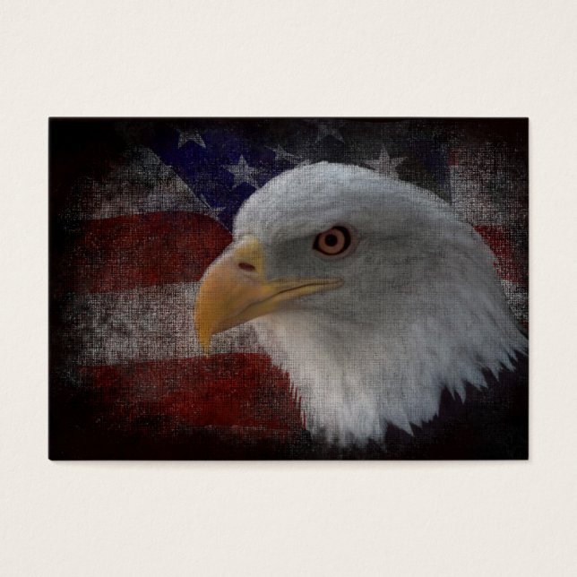 Aigle à tête blanche américaine sur drapeau (Devant)