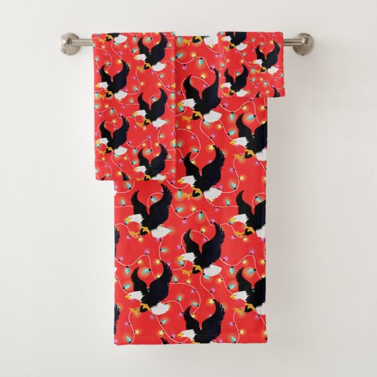 Aigle Américain Aux Lumières De Noël (En situation)