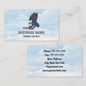 Aigle Américain avec Carte de visite de tronçonneu (Devant / Derrière)