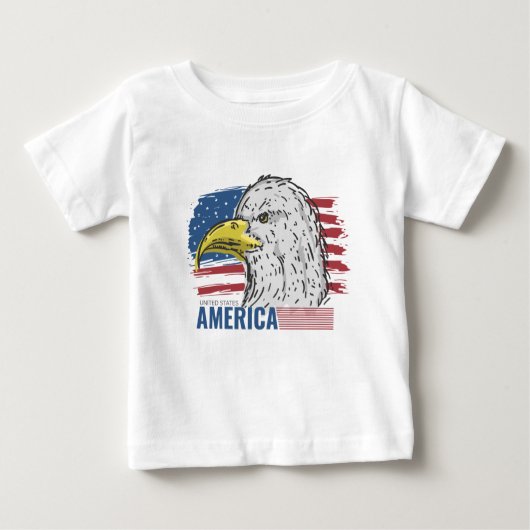 Aigle américain avec le drapeau T-shirt bébé (Devant)