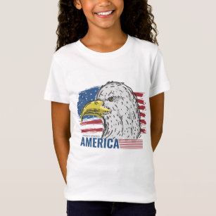 Aigle américain avec T-shirt drapeau