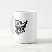 Aigle avec drapeau américain & soldats Mug (Devant gauche)