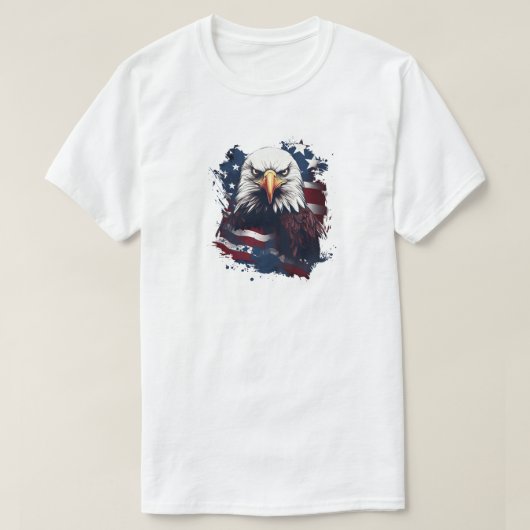Aigle Avec T-shirt Drapeau Américain (Design devant)