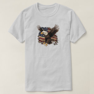 Aigle Avec T-shirt Drapeau Américain