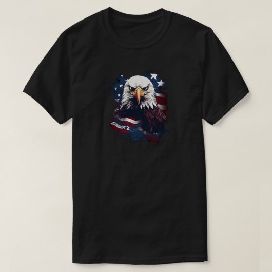 Aigle avec T-Shirt du drapeau américain (Design devant)