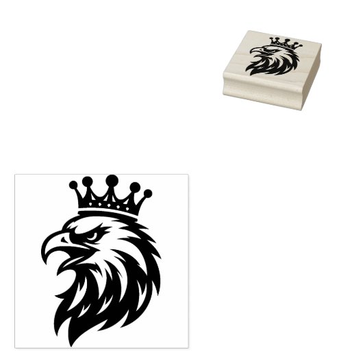 Aigle avec tampon en caoutchouc de couronne (Tamponné)