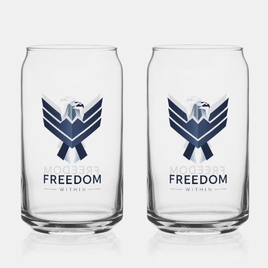 Aigle bleu stylisé "Liberté intérieure" (Recto)