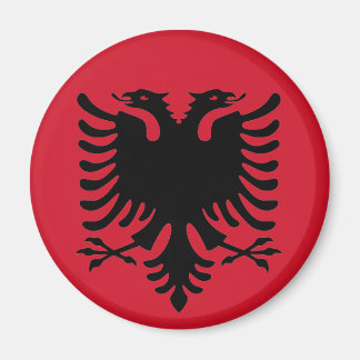 Aigle D'Albanie Drapeau Noir Sur Un Aimant Rouge F