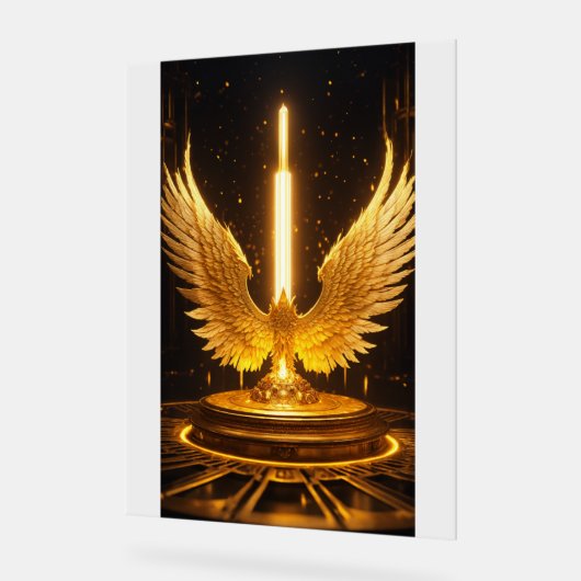 Aigle de cristal en flammes : Embrassez le pouvoir (Angle)